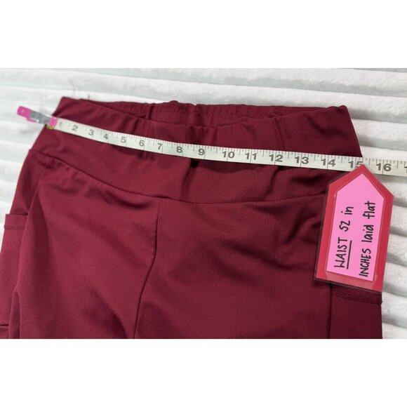 Shein Butt Lifting Shapewear Burgundy Stretch Full Length Leggings Women's XL - Picture 8 of 13